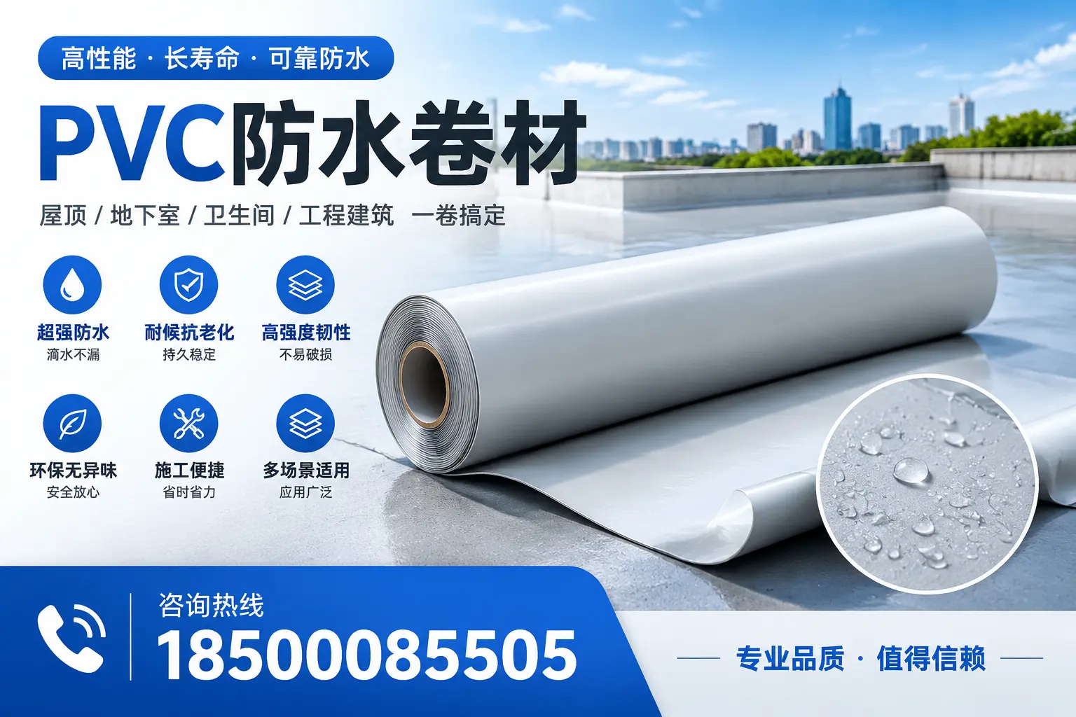 PVC防水卷材的防水效果评测,适合乌兰察布的科学依据